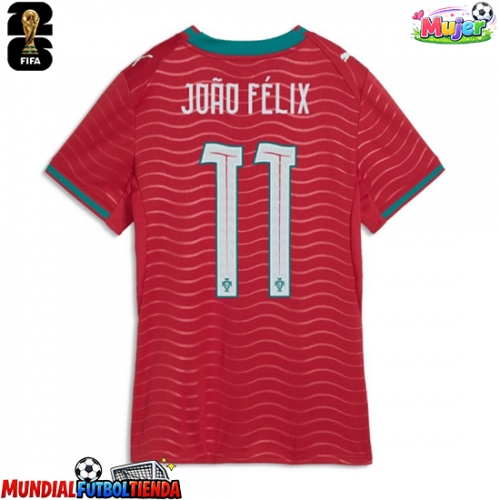 Camiseta Portugal Joao Felix #11 Primera Equipación Replica Mundial 2026 para mujer mangas cortas